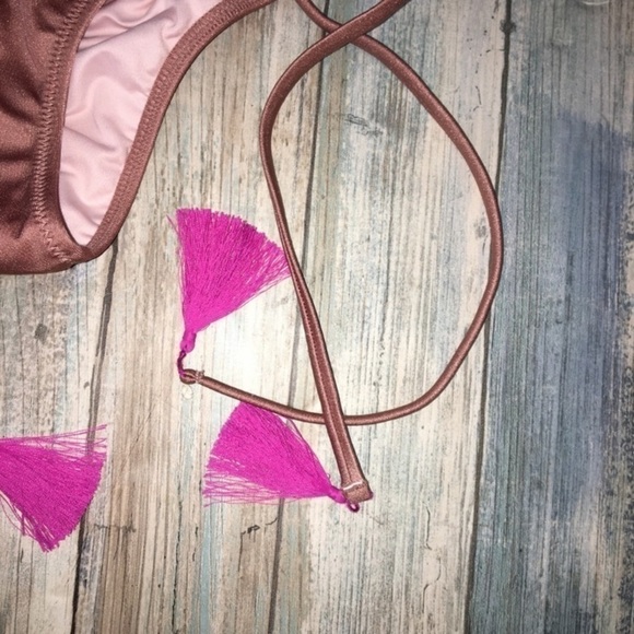 Shade & Shore Shimmer & Tassel Bikini Bottoms - Picture 3 of 6
